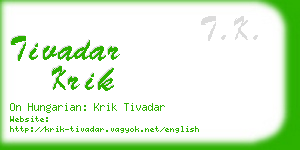 tivadar krik business card